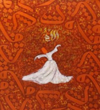 Anwer Sheikh, 23 x 20 Inch, Oil on Canvas, Calligraphy Painting, AC-ANS-015